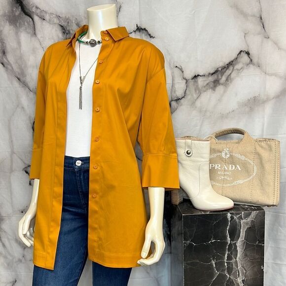 Lafayette 148 New York sunflower, yellow shirt - Picture 1 of 9